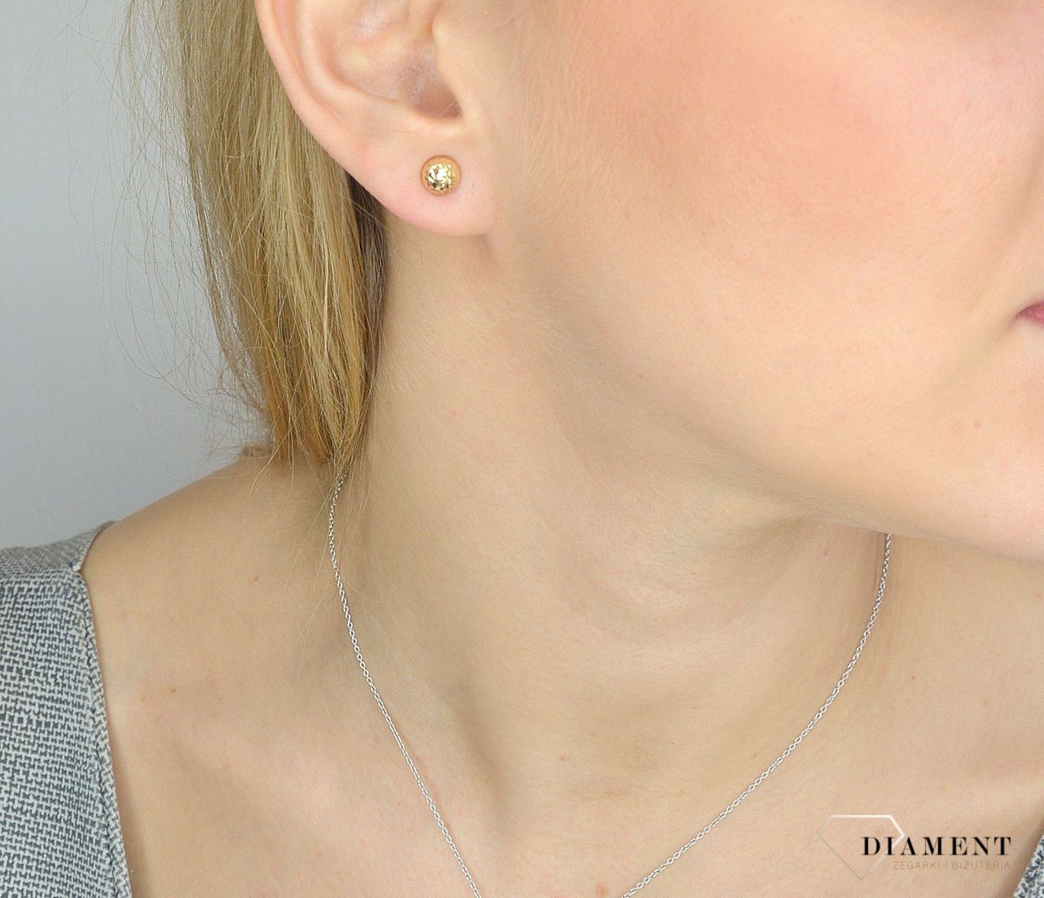 Złote kolczyki 585 grawerowane pół kulki DIA-KLC-2626-585.jpg